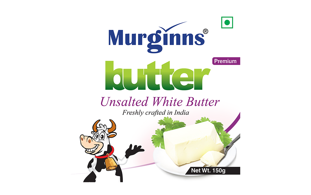 Murginns Butter Unsalted White Butter    Pack  150 grams